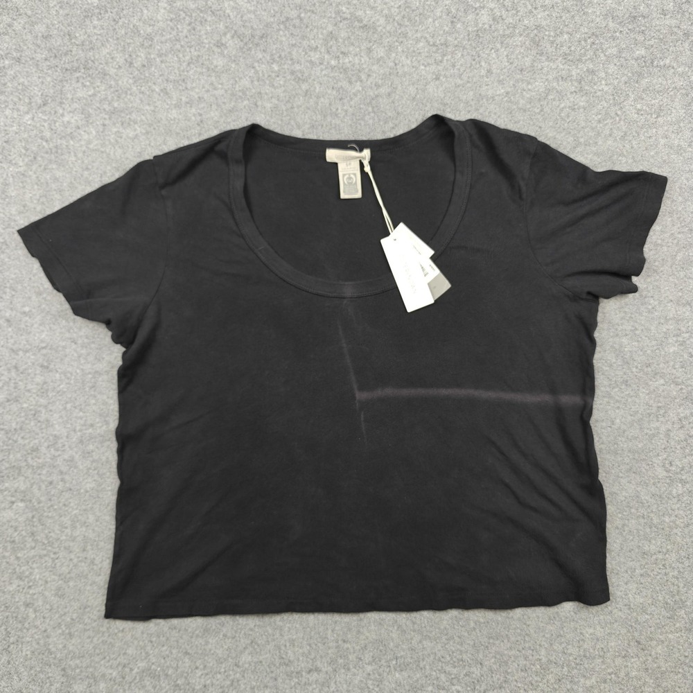 Outerknown Shirt Womens Small Black Sunny Scoop Neck Short Sleeve T-Shirt New